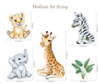 Adorable Safari Wall Decals - Removable Peel and Stick African Animals Stickers for Kids Room
