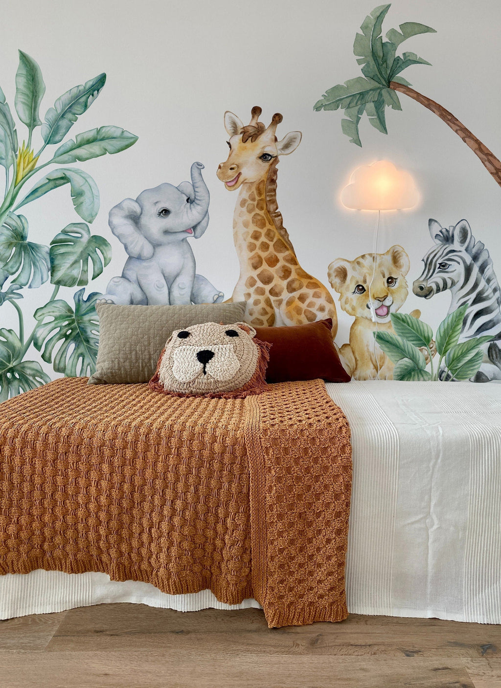 Adorable Safari Wall Decals - Removable Peel and Stick African Animals Stickers for Kids Room
