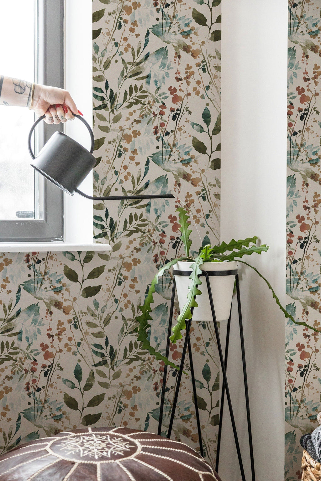 Herb Leaves Watercolour Wallpaper