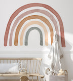 Bohemian Rainbow Nursery Decal - Peel and Stick Wall Sticker, Neutral Sweet Rainbow Wall Art, No Background Decal