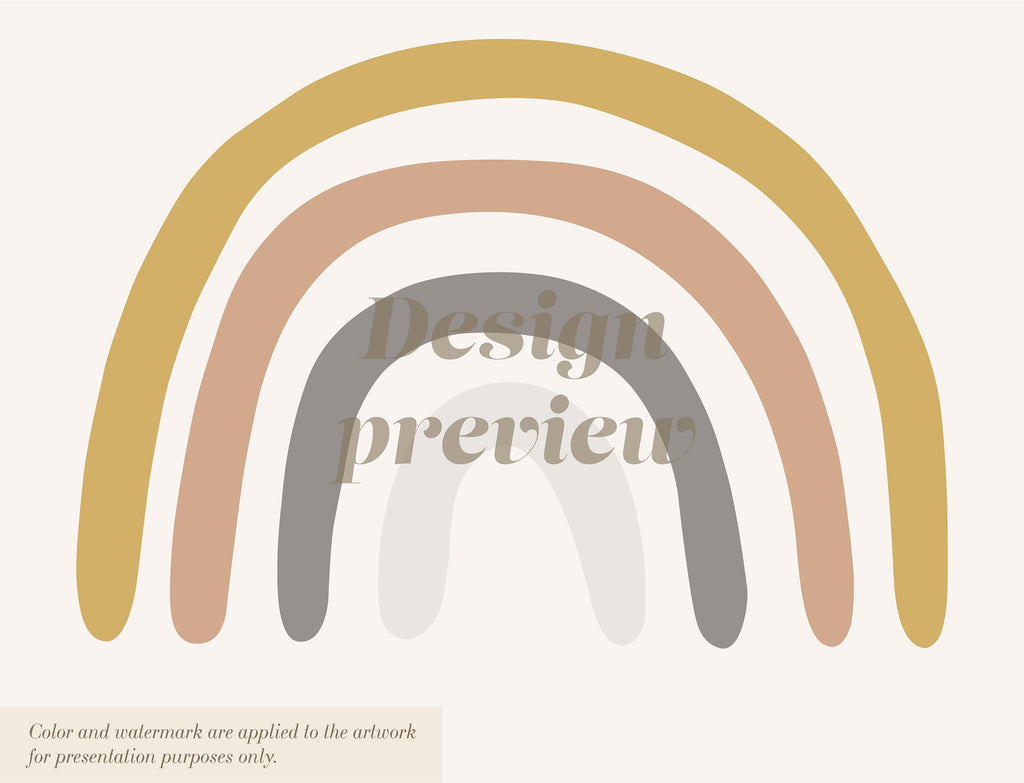 Wall Sticker Drawn Rainbow - 5 Arch