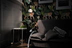 Vintage Botanical Wallpaper Peel and Stick Dark Tropical Plants with Leopard Wall Mural