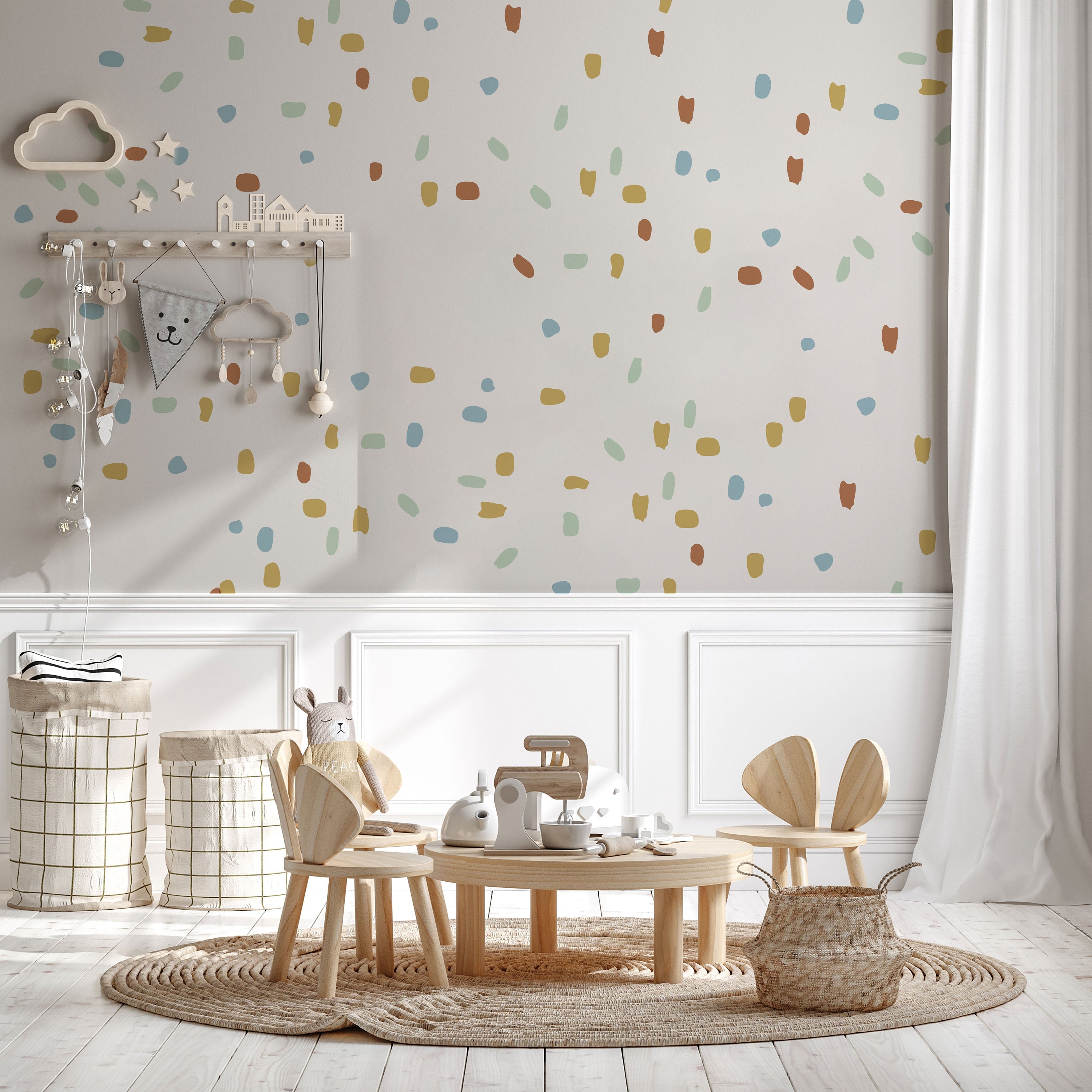 Irregular shape dots 190 Five Color Stickers