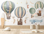 Colourful Hot Air Balloons Wall Sticker for Kids Rooms