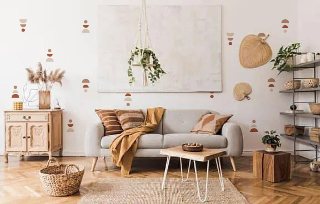 Bohemian Wall Decor - Peel and Stick Wall Decals, Modern Geometric Wall Art, Boho Chic Nursery Decor, Children's Bedroom Decor