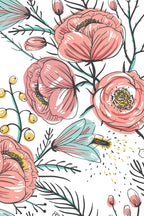 Anemone Fall Peel And Stick Wallpaper, Floral Wall Mural, Poppy Flowers Removable Wallpaper, Pink Wall Covering