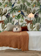 Playful Jungle Animals Watercolour Wallpaper for Nursery and Kids' Room Décor