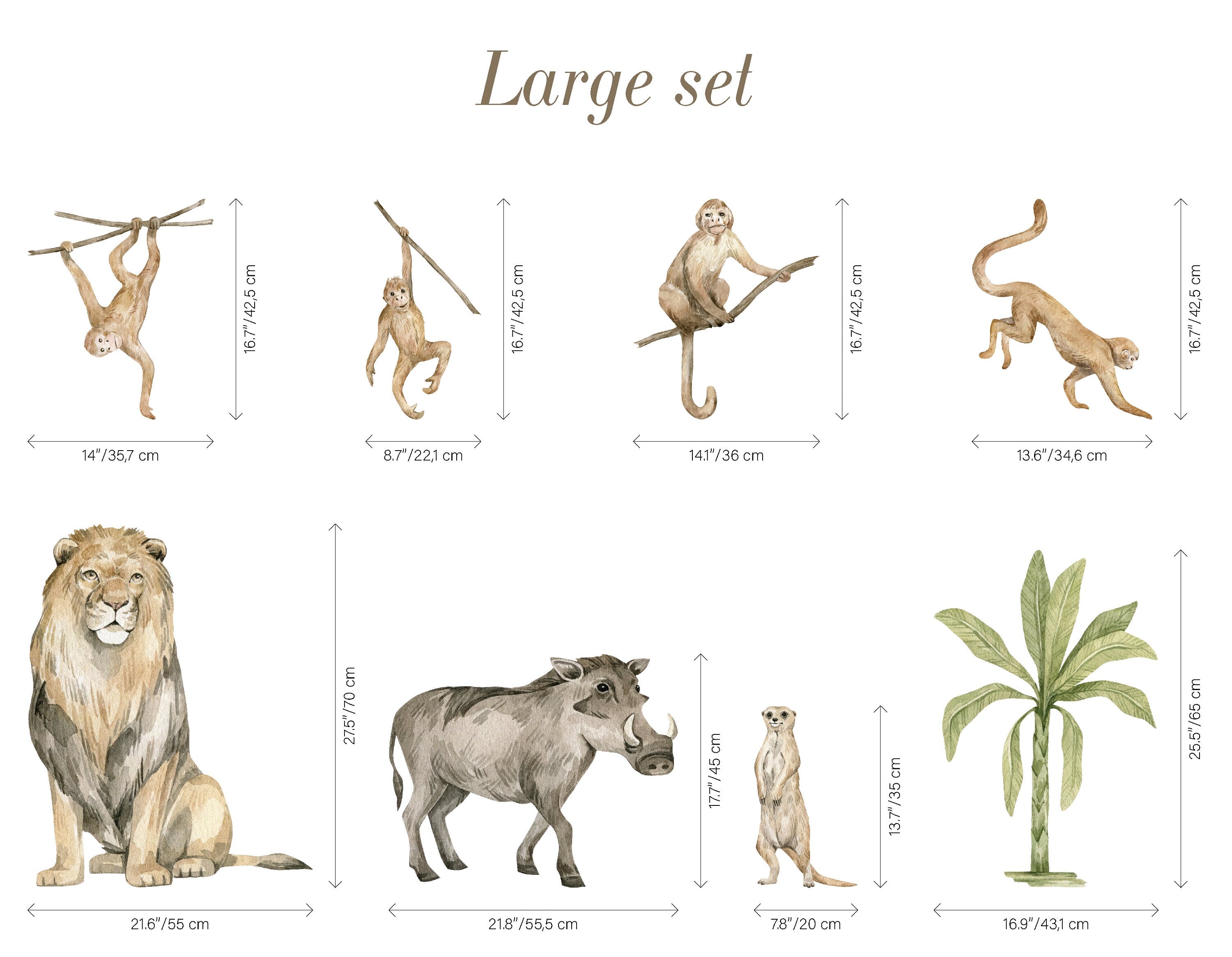 Jungle Animal Wall Stickers: Repositionable Nursery Decals for Your Little One's Room