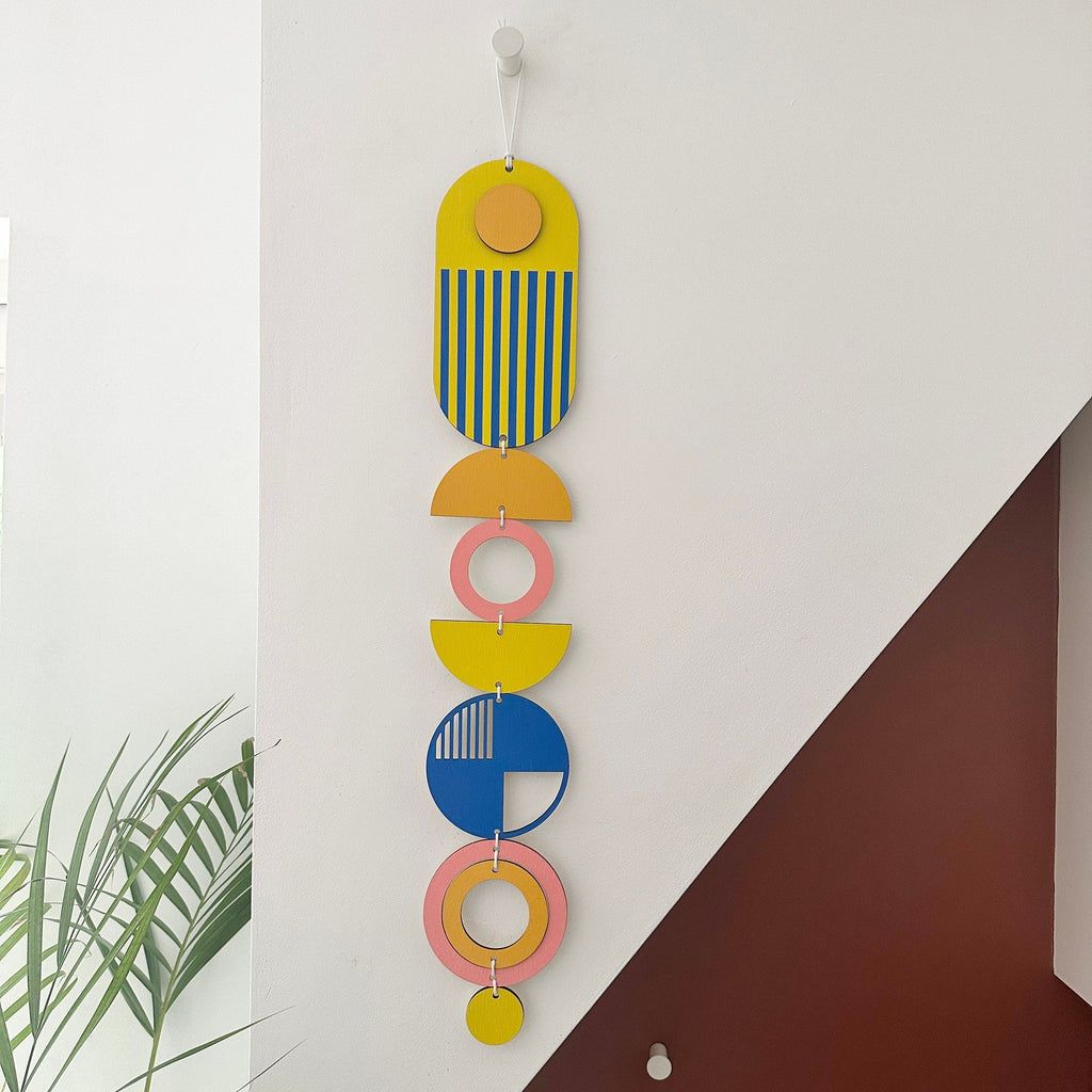 Bright Wall Hanging - Eclectic Hanging Art - Colourful Wall Decor - Slim Long Art - Thin Wall Hanging - New Home Gift - Custom Wall Art
