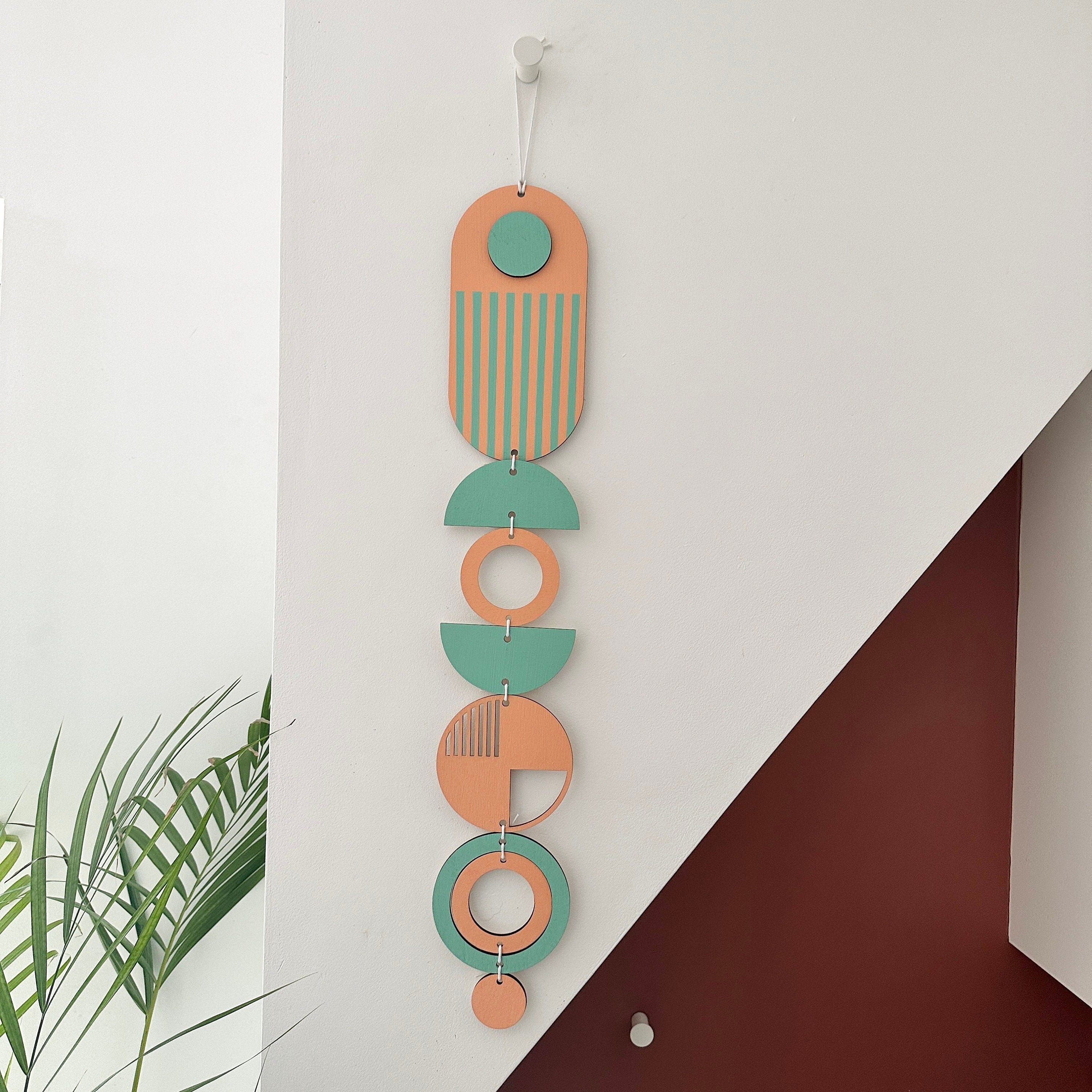 Bright Wall Hangings - Geometric Artwork - Colourful Home Decor - Fun Home Decor - Slim Wall Art - Long Wall Hanging - Fun Wall Art