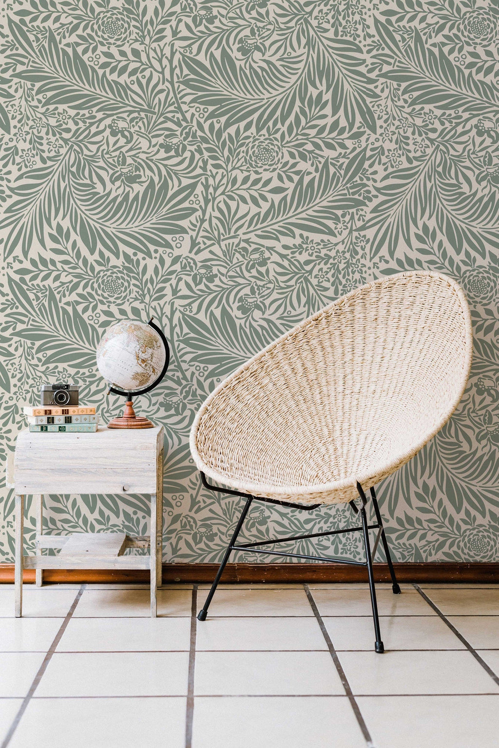Larkspur Sage Green William Morris Removable Wallpaper | Self-Adhesive | Pasted | Mural | Temporary | Feature Wall