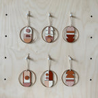 Warm Tones Small Geometric Wall Hanging - Mini Mid-Century Wall Art - Little Wooden Decoration - Contemporary Wall Decor