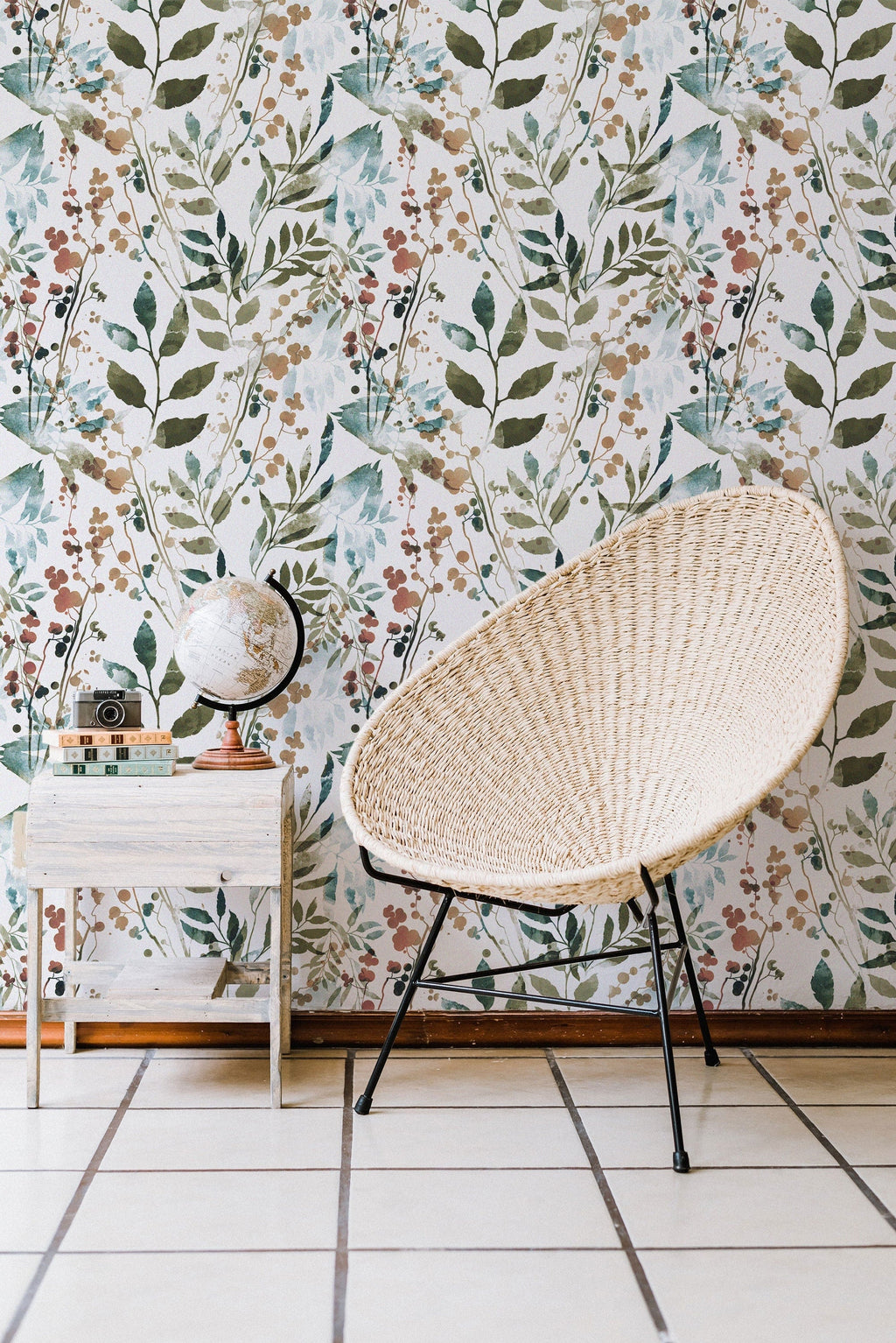 Herb Leaves Watercolour Wallpaper