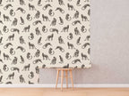 Leopards on Light Cream Background Removable Wallpaper | Self-Adhesive Fabric | Peel & Stick | Tropical Animal Wall Covering