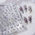 Hello Claws | Purple Dream Butterfly 5D Embossed Pattern Design Nail Deco Sticker
