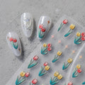 Hello Claws | Spring Tulip Flower Star 5D Embossed Pattern Design Nail Deco Sticker