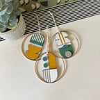 Small Geometric Wall Hanging - Mini Mid-Century Wall Art - Little Wooden Decoration - Contemporary Wall Decor