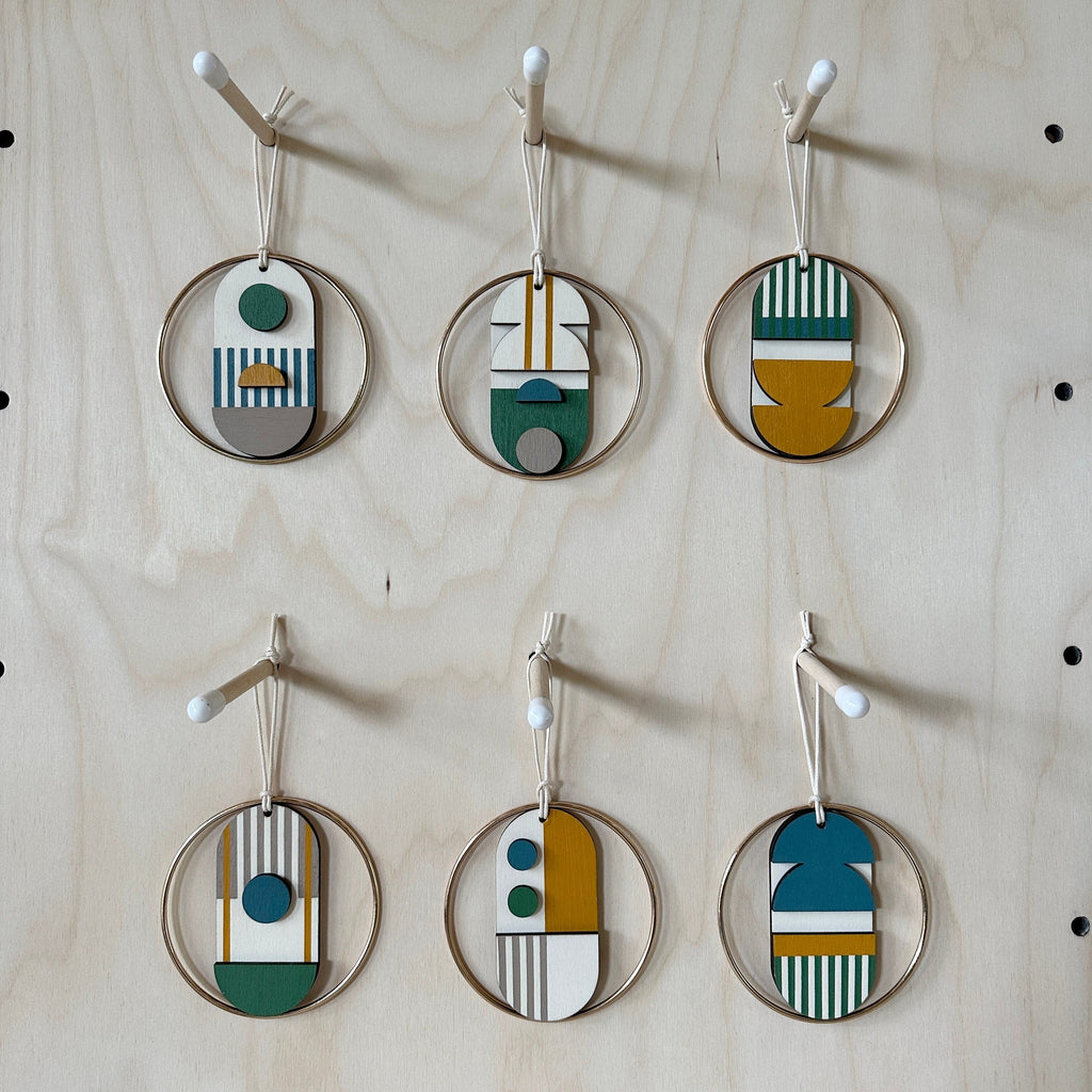 Small Geometric Wall Hanging - Mini Mid-Century Wall Art - Little Wooden Decoration - Contemporary Wall Decor