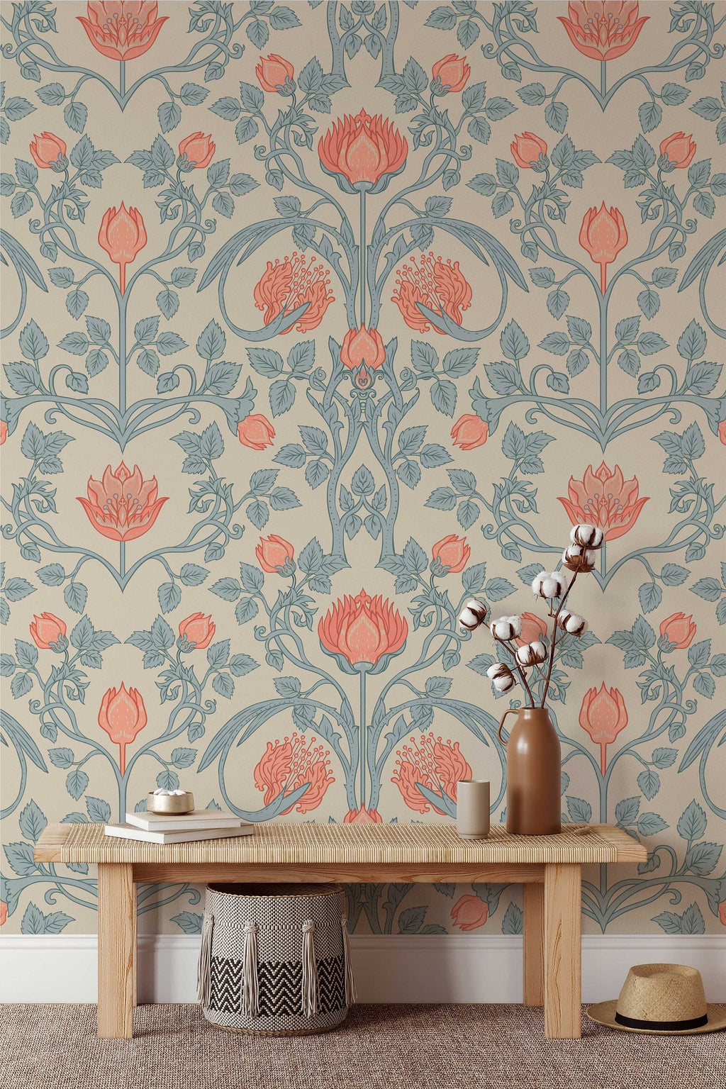 William Morris Vintage Flowers Peel and Stick Wallpaper - Botanical Wall Mural