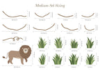 Large Safari Animals and Monkey Wall Decals, Jungle Animal Wall Stickers, Nursery Wall Decals, Repositionable Jungle Wall Decals Style 2