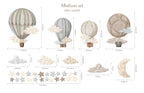 Dreamy Hot Air Balloons and Stars Wall Sticker for Nursery and Kids' Room