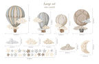 Dreamy Hot Air Balloons and Stars Wall Sticker for Nursery and Kids' Room