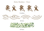 Large Safari Animals and Monkey Wall Decals, Jungle Animal Wall Stickers, Nursery Wall Decals, Repositionable Jungle Wall Decals Style 2