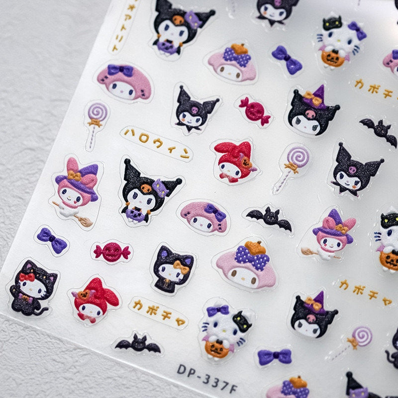 Cute Cartoon Embossed Pattern Design Nail Deco Sticker