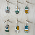 Geometric Decoration - Mini Mid-Century Wall Art - Little Wooden Decoration - Green & Yellow Decor