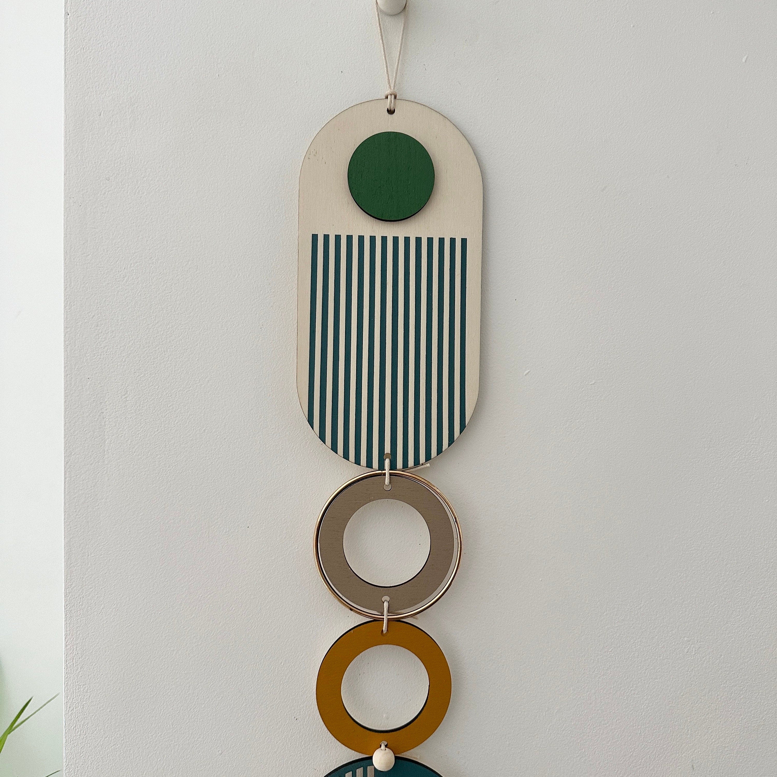 Teal Modern Wall Art - Geometric Artwork - Minimal Wall Hanging - New Home Gift - Slimline Decor - Long Wall Tapestry - Art Gift For Him