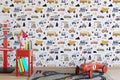 Cars and Trucks Nursery Wallpaper | Boys Wallpaper | Truck Wallpaper | Car Wallpaper | Bus Wallpaper | Wall Art | Peel and Stick