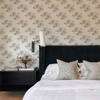 Sketch Rose Peel And Stick Wallpaper | Sketch Floral Self Adhesive Wall Mural | Black and White Roses Wallpaper