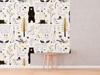 Watercolour Forest Wallpaper | Woodland Animal Wallpaper | Kids Wallpaper