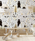 Watercolour Forest Wallpaper | Woodland Animal Wallpaper | Kids Wallpaper