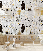 Watercolour Forest Wallpaper | Woodland Animal Wallpaper | Kids Wallpaper