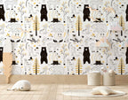 Watercolour Forest Wallpaper | Woodland Animal Wallpaper | Kids Wallpaper