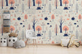 Woodland Animals Kids Room Wallpaper | Forest Nursery Wall Mural | Rabbit Wallpaper Watercolour Wall Décor Nursery