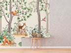 Kids Wallpaper Peel and Stick | Kids Watercolor Forest Wall Mural