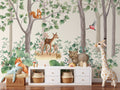 Kids Wallpaper Peel and Stick | Kids Watercolor Forest Wall Mural
