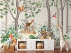 Kids Wallpaper Peel and Stick | Kids Watercolor Forest Wall Mural