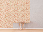 Mushroom Wallpaper | Orange Wallpaper | Mid Century Modern Wallpaper | Kids Mushroom Peel and Stick Wallpaper | Vintage Wallpaper