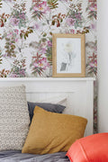 Bright Tropical Wallpaper | Self Adhesive Removable and Regular Wallpaper | Flamingo Wall Mural | Tropical Print Wallpaper