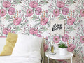 Purple Floral Wallpaper | Watercolour Flower Mural | Poppy Wallpaper