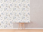 Blue Floral | Whispering Steal Blue Floral Wallpaper | Removable Peel & Stick Self-Adhesive Wallpaper