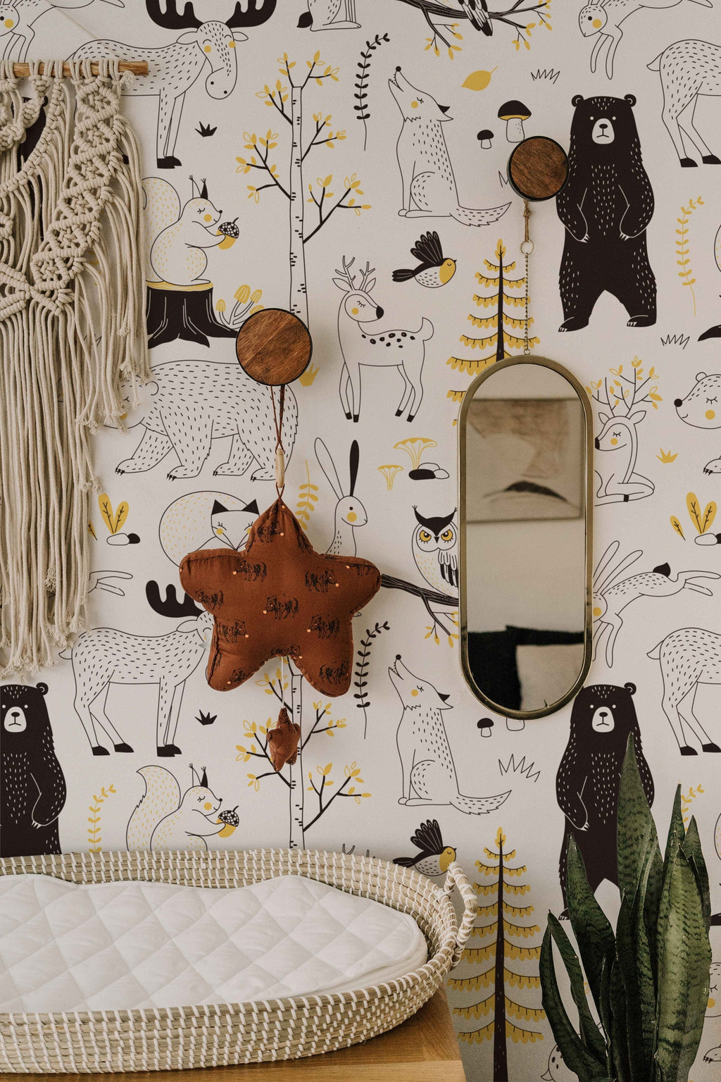 Watercolour Forest Wallpaper | Woodland Animal Wallpaper | Kids Wallpaper