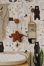 Watercolour Forest Wallpaper | Woodland Animal Wallpaper | Kids Wallpaper