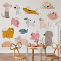Hand Drawn Puppy Wall Decals: Baby Room Decor, Set of 16