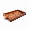 Luxury Handcrafted Olive Wood Tray | Rectangular Serving Board with Handles