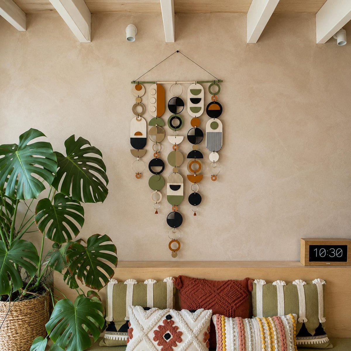 Modern Art Wooden Wall Hanging - Home Decor - DESIGN AWARDS 2022 Winner - Contemporary Wall Art - Wall Tapestry