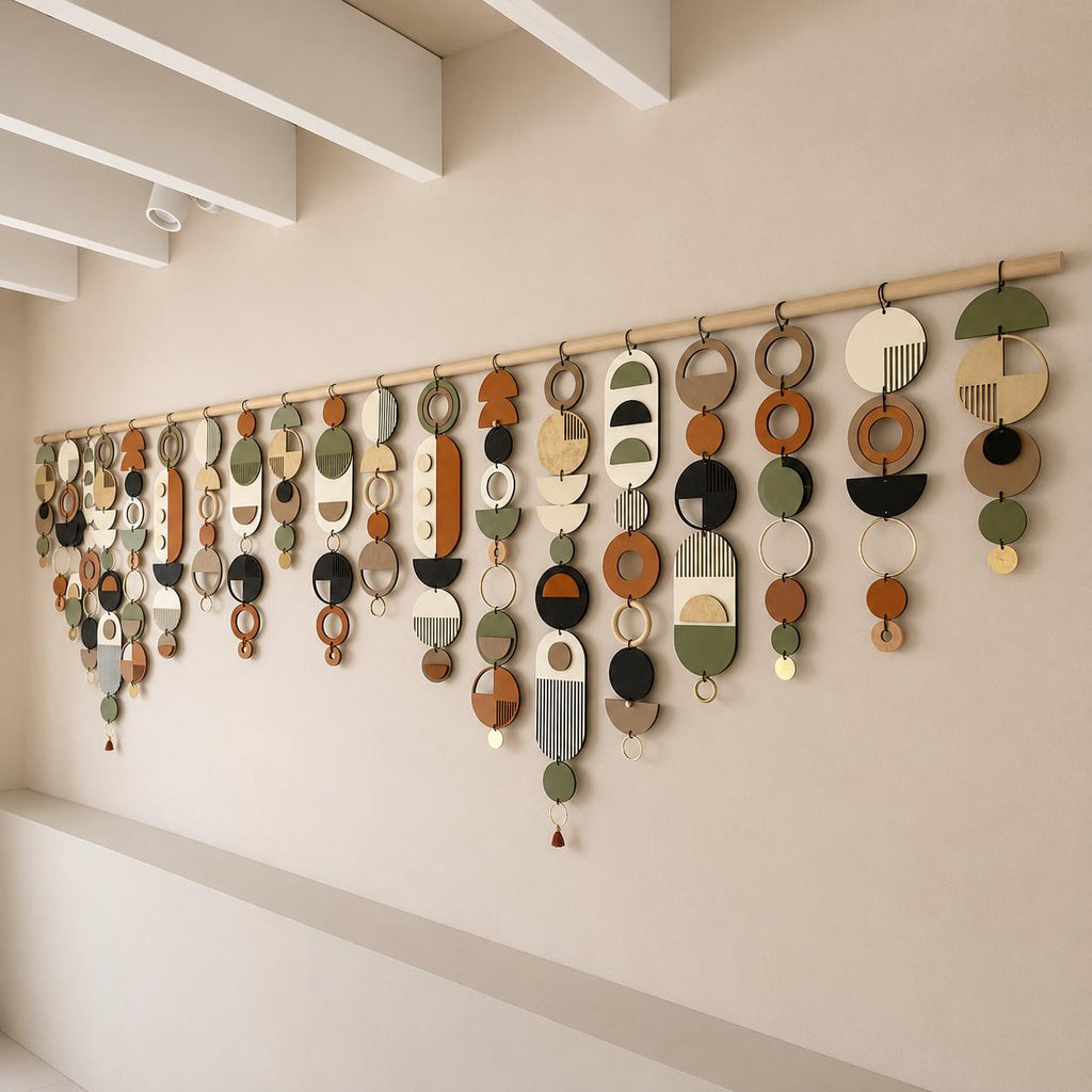 Wide Geometric Wall Art - MCM Home Decor with Modern Colours